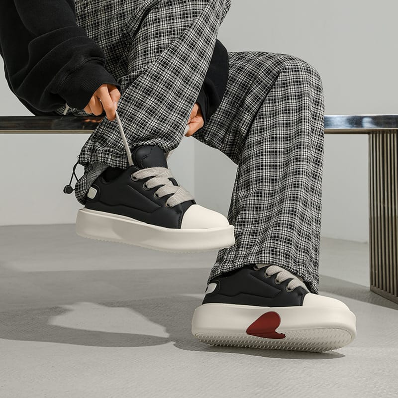 Thick Sole Sneaker for Men - Black White RaymanBD